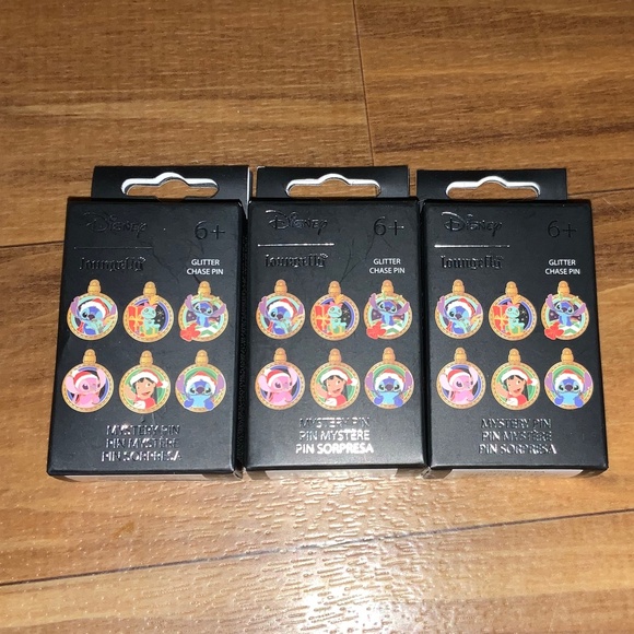 3 Pack Of Lilo & Stitch Holiday Ornaments Mystery Box Pin Brand New Never Opened - Picture 1 of 2